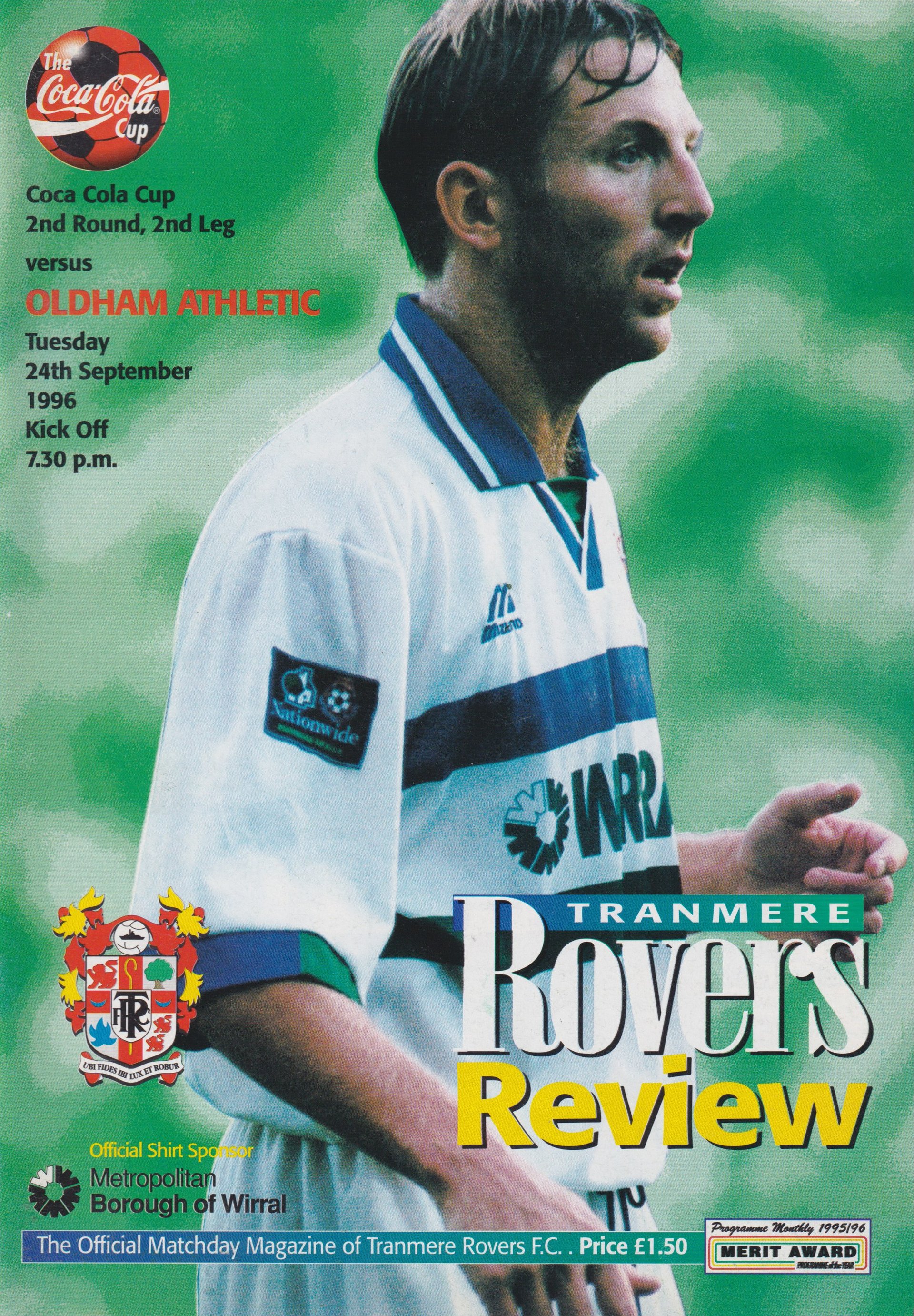 Tranmere Rovers v Oldham Athletic match programme